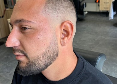 Close-up of a modern haircut at Galaxy barbershop, Sofia, Sofia City Province, BG.