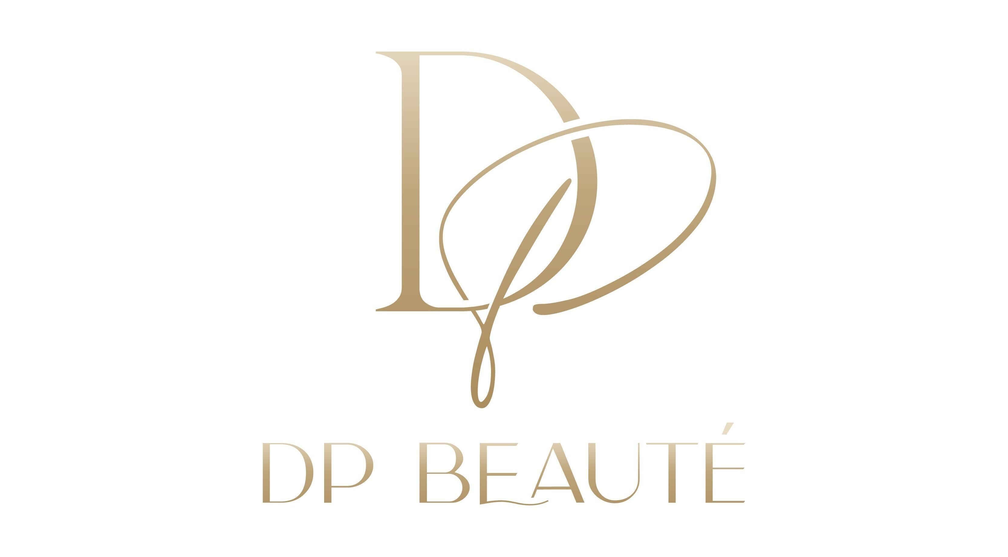 DP BEAUTÉ logo in gold at Chelmsford, Massachusetts, US, symbolizing luxury and wellness.
