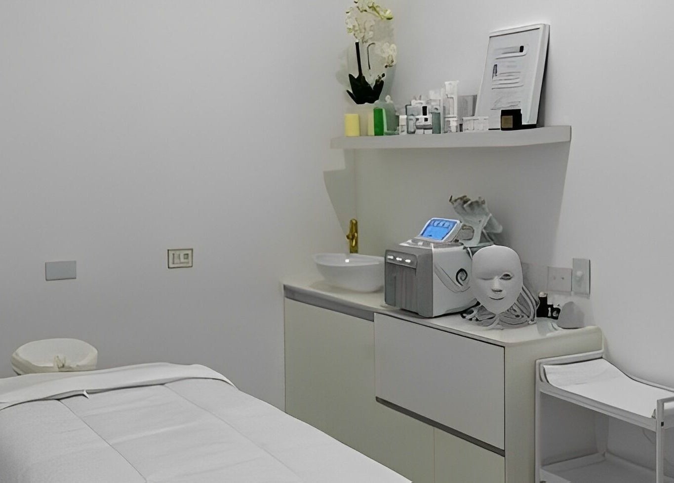 Sala de tratamiento en Althea Beauty Bar, Durango, Durango, MX, equipada y lista para sesiones de bienestar.