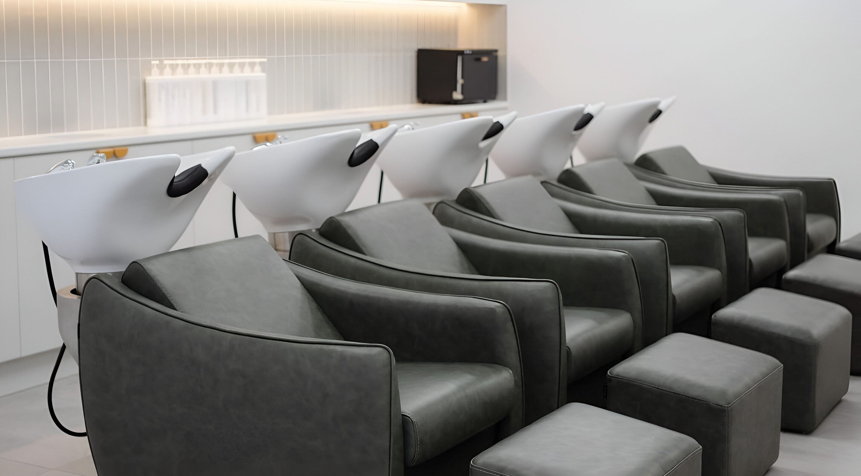 Stylish wash stations at Indie Mane, Raymond Terrace, New South Wales, AU, offering a serene salon experience.