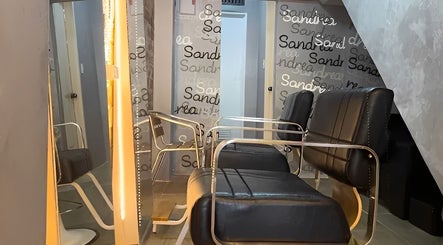 Modern salon chairs at Sandrea Salon Parañaque in Parañaque, Metro Manila, PH, offering stylish beauty services.