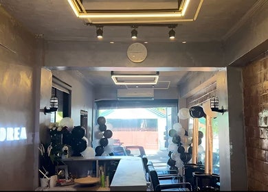 Interior of Sandrea Salon Parañaque with stylish decor in Parañaque, Metro Manila, PH.