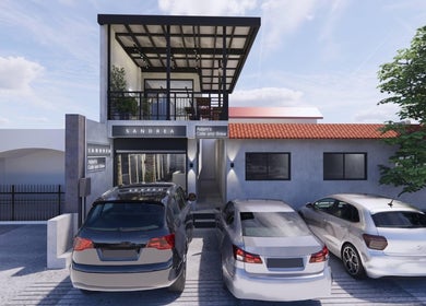 Front view of Sandrea Salon Parañaque with sleek exterior in Parañaque, Metro Manila, PH.