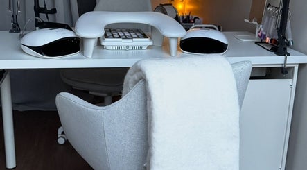 Tranquil nail station at Nails by Krisztina, Saint Helens, England, GB, featuring modern manicure tools.