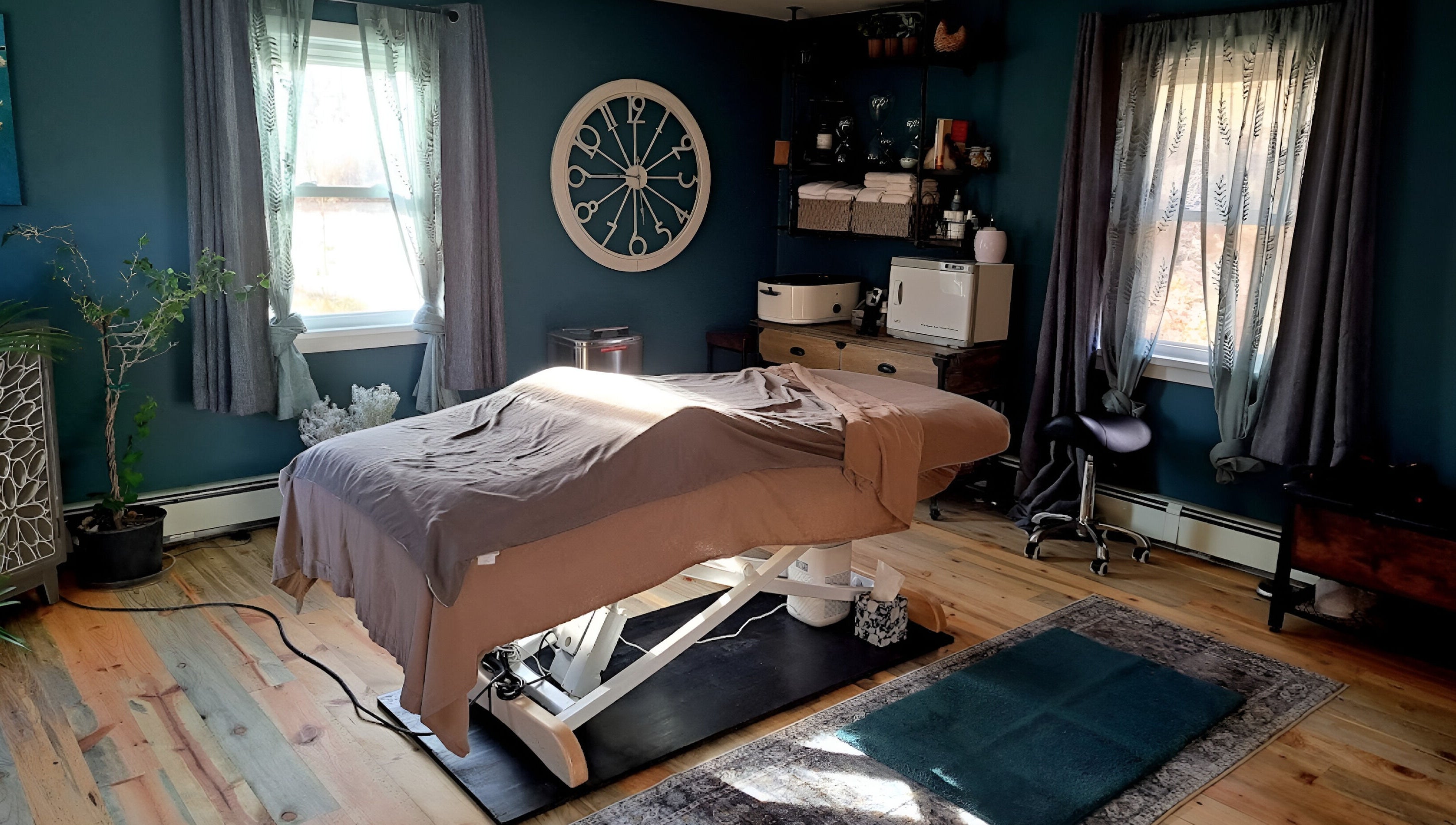 Cozy massage room at Ladder Creek Massage, Grand Junction, Colorado, US, featuring a comfortable massage table.