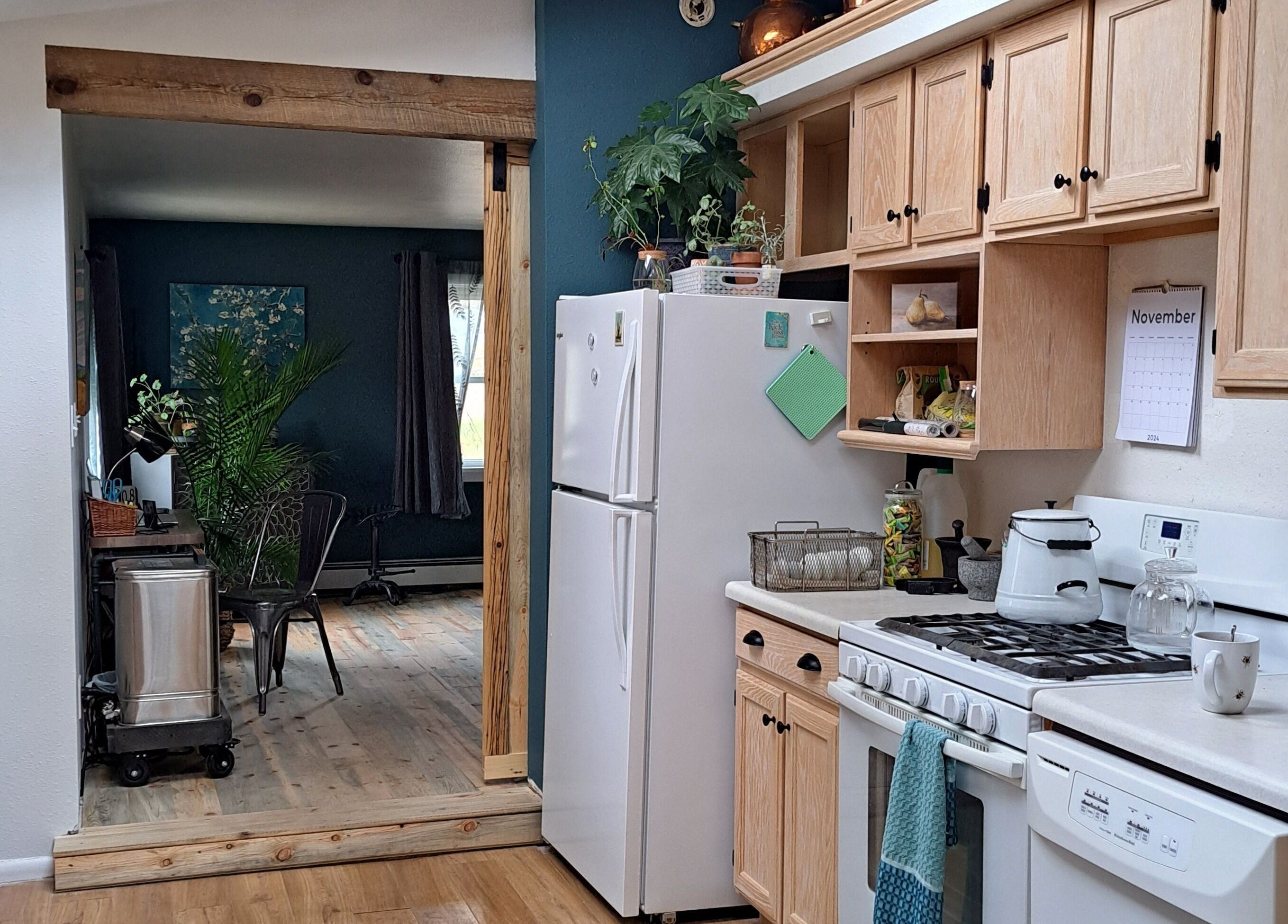 Bright kitchen area at Ladder Creek Massage in Grand Junction, Colorado, US showcasing a homely ambiance.