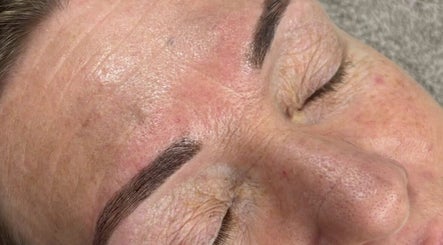 Close-up of smooth skin and styled brows at Cloud Nine Beauty, Seaham, England, GB.