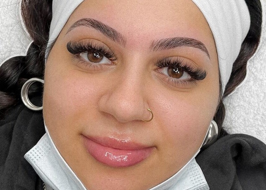 Client with perfect eyelashes at Alison Siaotong Studio, Edmonton, Alberta, CA.