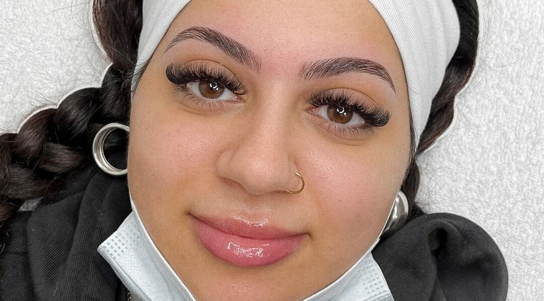 Client with perfect eyelashes at Alison Siaotong Studio, Edmonton, Alberta, CA.