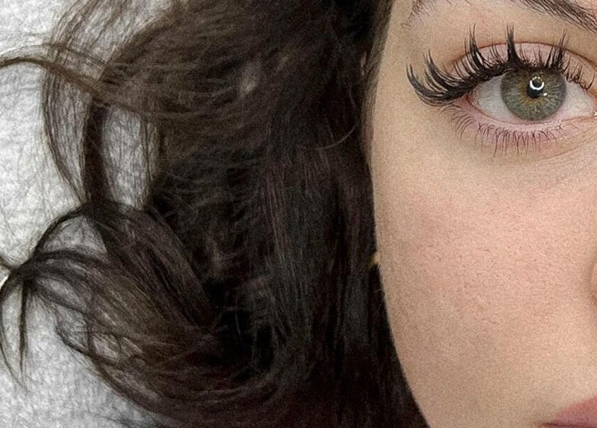 Close-up of eye with voluminous lashes at Alison Siaotong Studio, Edmonton, Alberta, CA.