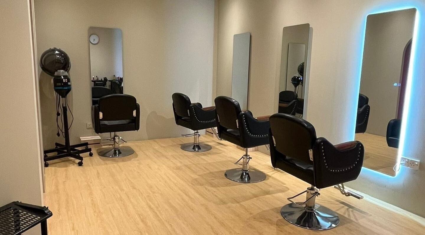 Elegant salon chairs at Aurora Muslimah Salon & Spa Bandar Tropicana Aman in Telok Panglima Garang, Selangor, MY.