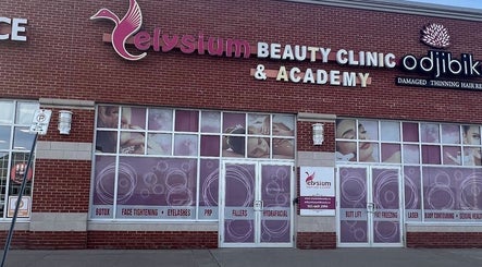 Elysium Beauty Clinic exterior in Vaughan, Ontario, CA showcasing clinic signage and services.