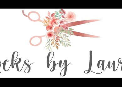 Logo of Locks by Laura - Salon Studios and Co. featuring floral scissors in Washington, England, GB.