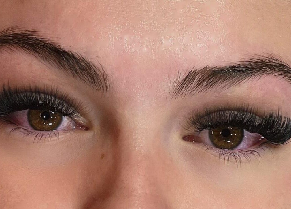 Close-up of expertly styled eyelashes at Beauty By Kristina Fa, Yagoona, New South Wales, AU.