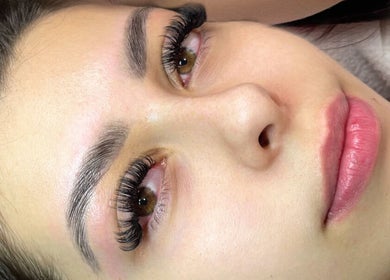 Close-up of expertly applied eyelash extensions at By Liv in Doncaster, England, GB.