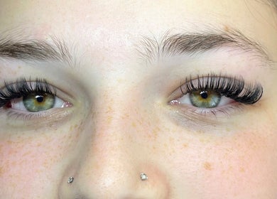 Close-up of eyelash extensions from By Liv, Doncaster, England, GB enhancing natural beauty.
