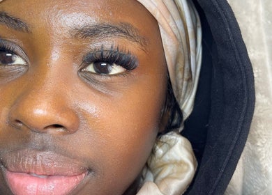 Close-up of a woman with beautiful lashes at By Liv, Doncaster, England, GB.