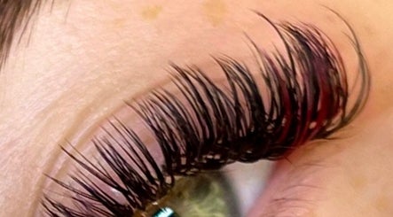 Close-up of lush eyelash extensions at By Liv, Doncaster, England, GB, showcasing expert beauty care.