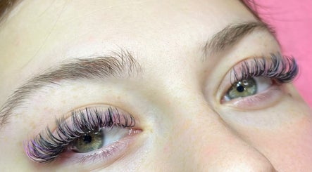 Close-up of eyelash extensions at By Liv, Doncaster, England, GB showcasing expert beauty application.