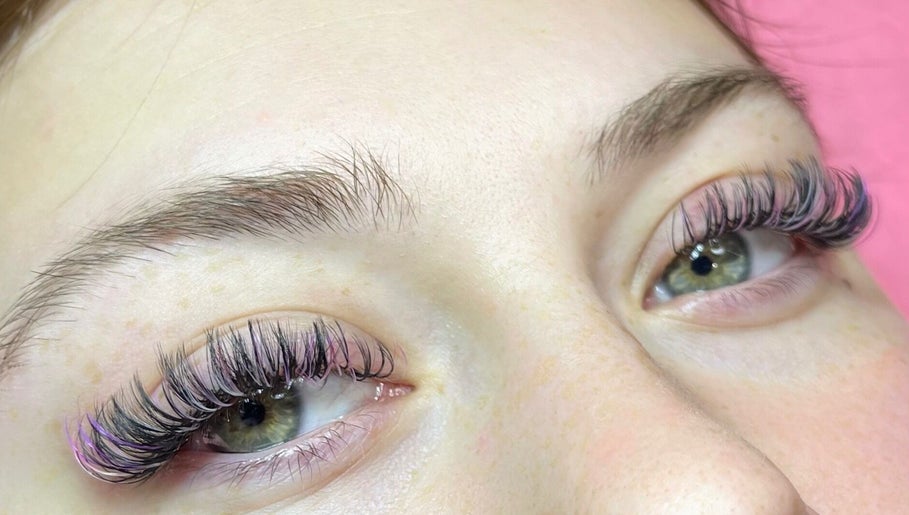 Close-up of expertly applied eyelashes at By Liv, Doncaster, England, GB.