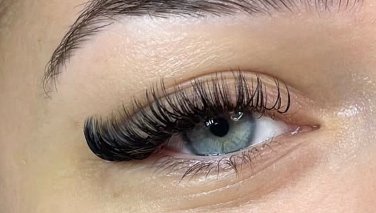 Close-up of enhanced eyelashes from By Liv, Doncaster, England, GB, showcasing precise lash extension.