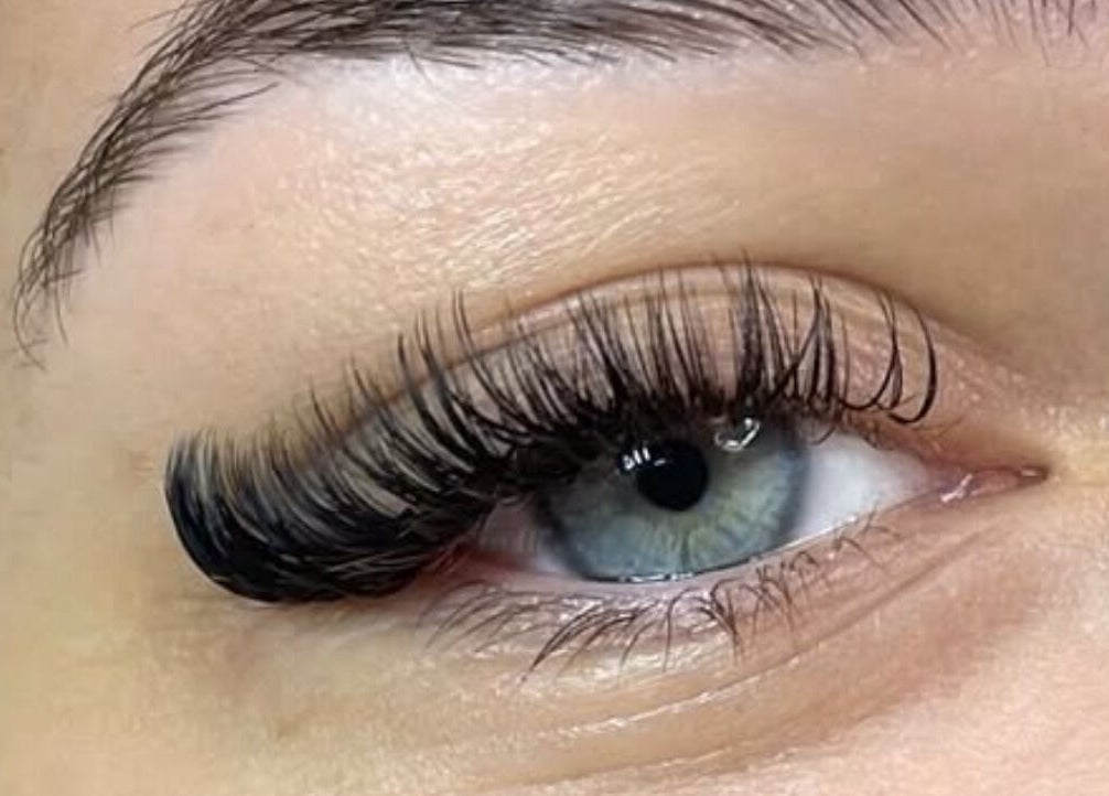 Close-up of enhanced eyelashes from By Liv, Doncaster, England, GB, showcasing precise lash extension.
