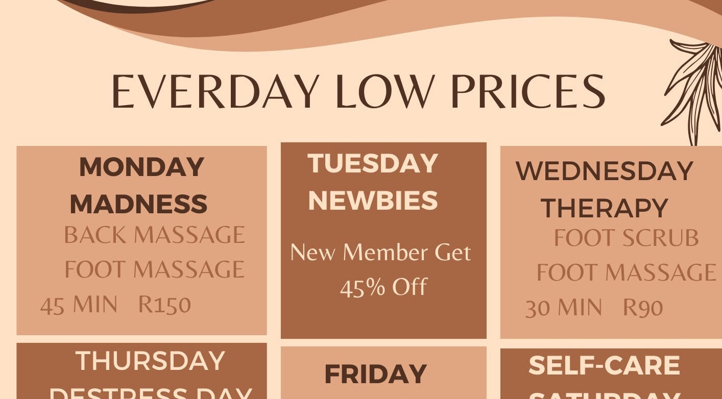 Discover weekly offers at DK HARMONY WELLNESS & MEDSPA, Johannesburg, Gauteng, ZA. Affordable massage specials.