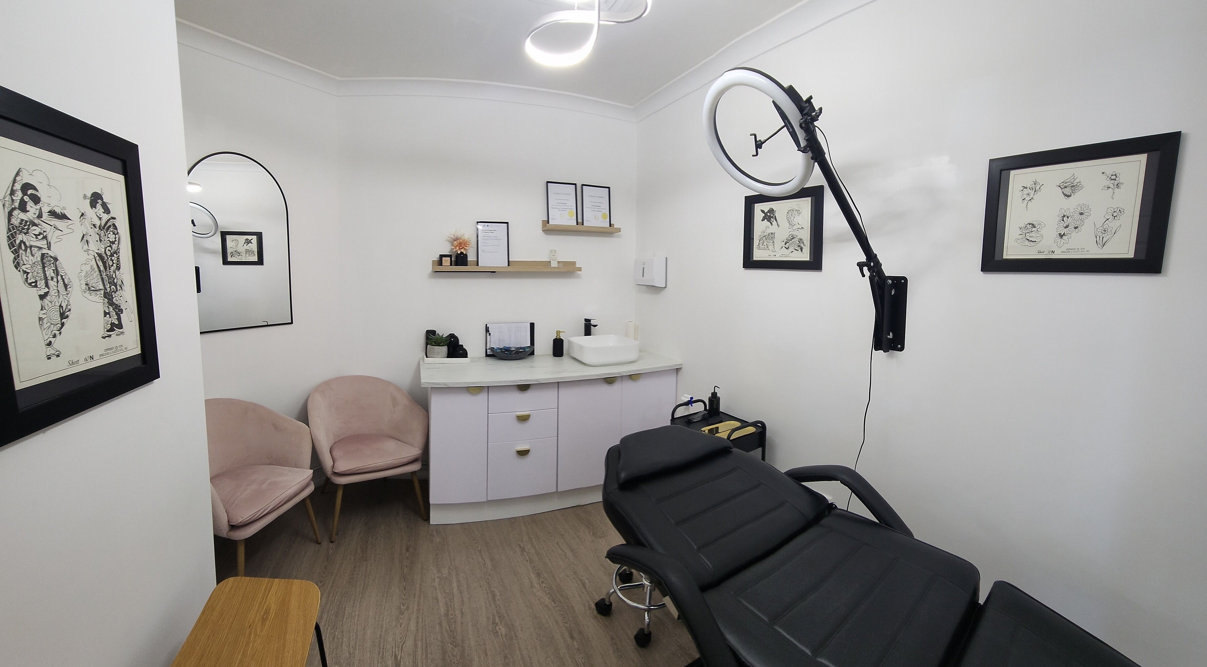 Adorn Cosmetic Tattoo studio in Kingsley, Western Australia, AU featuring modern decor and comfortable seating.