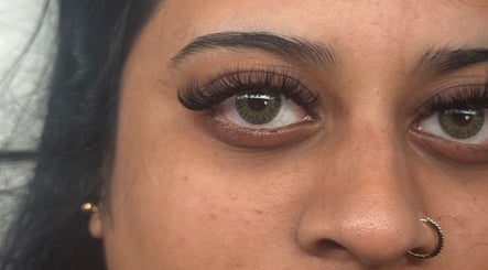 Close-up of eyelash extensions at Evara Amore in London, England, GB for stunning aesthetics.