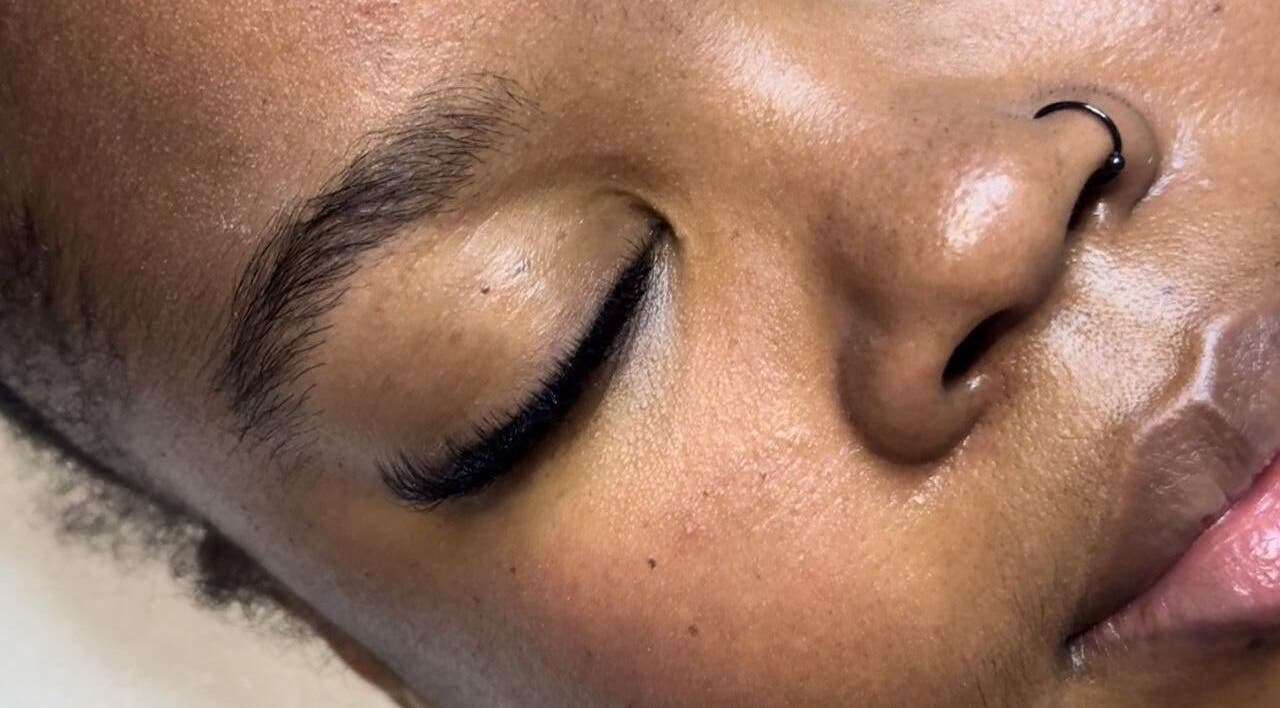 Close-up of lush eyelash extensions at Aestheticsby.Yas, Sandton, Gauteng, ZA enhancing natural beauty.