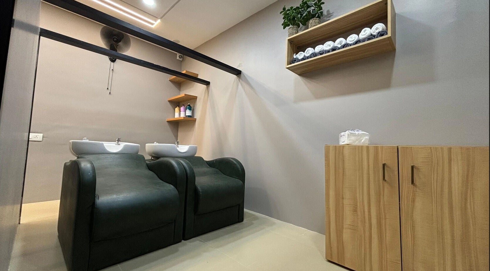 Luxurious wash stations at EVERMOR ANCHAL, ANCHAL, Kerala, IN. Elegant, modern, and inviting environment.