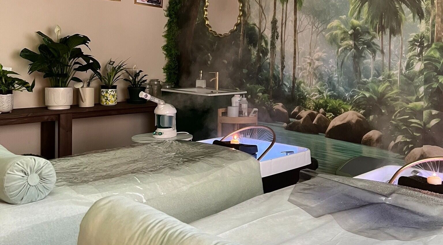 Relaxing spa room at Called By Grace- South Africa in Johannesburg, Gauteng, ZA with lush decor and comfortable beds.