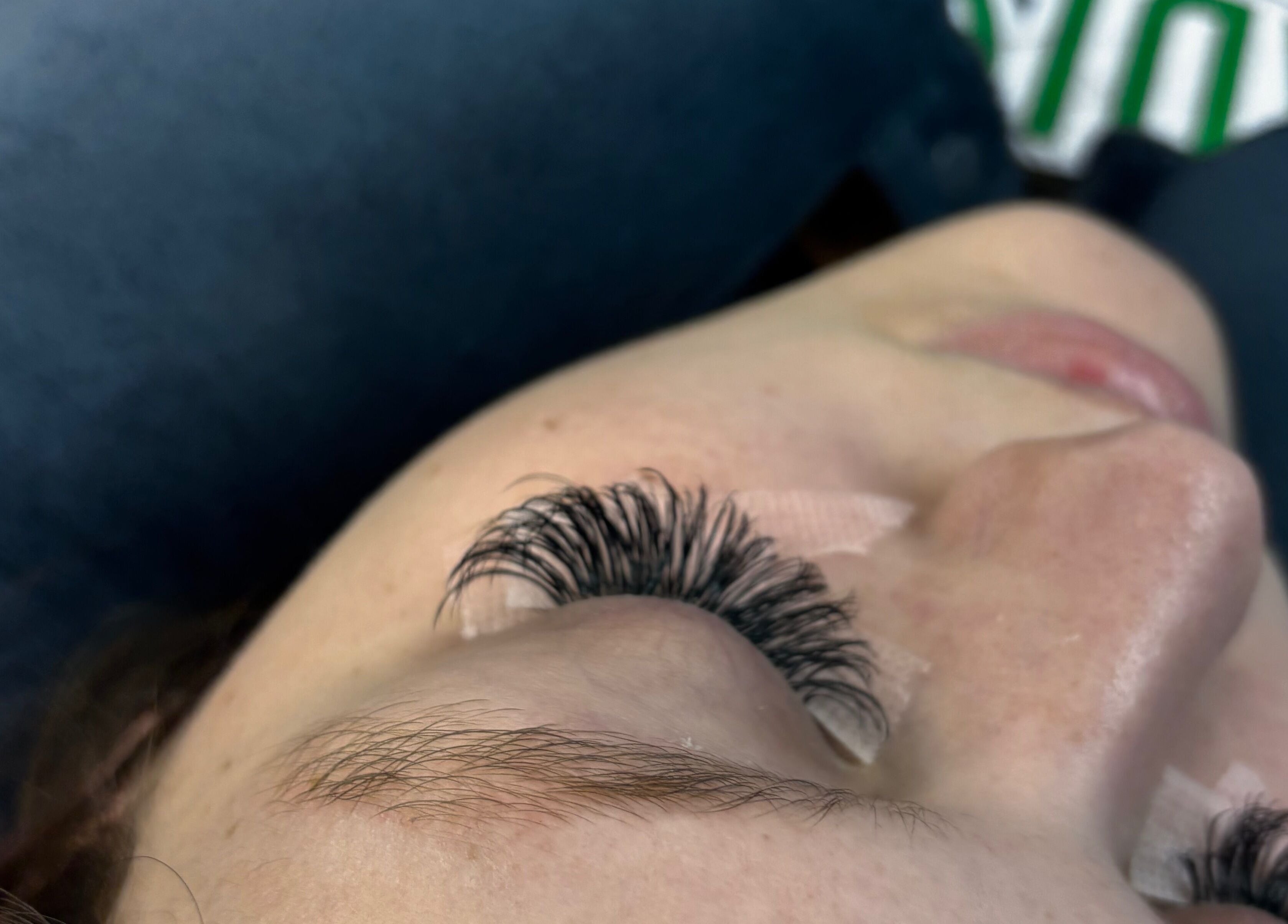 Close-up of eyelash extensions at Winks and Minks in Elkhart, Indiana, US.