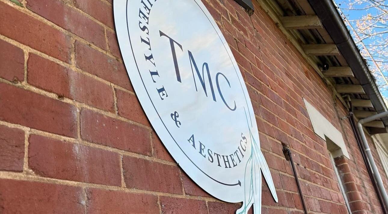 TMC Lifestyle & Aesthetics sign on brick wall, Wagga Wagga, New South Wales, AU, showcasing elegance.