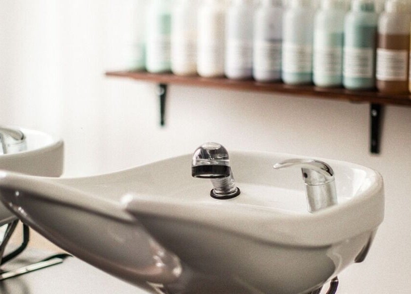 Elegant wash station at Sessions Hairdressing, Mcmahons Point, New South Wales, AU.