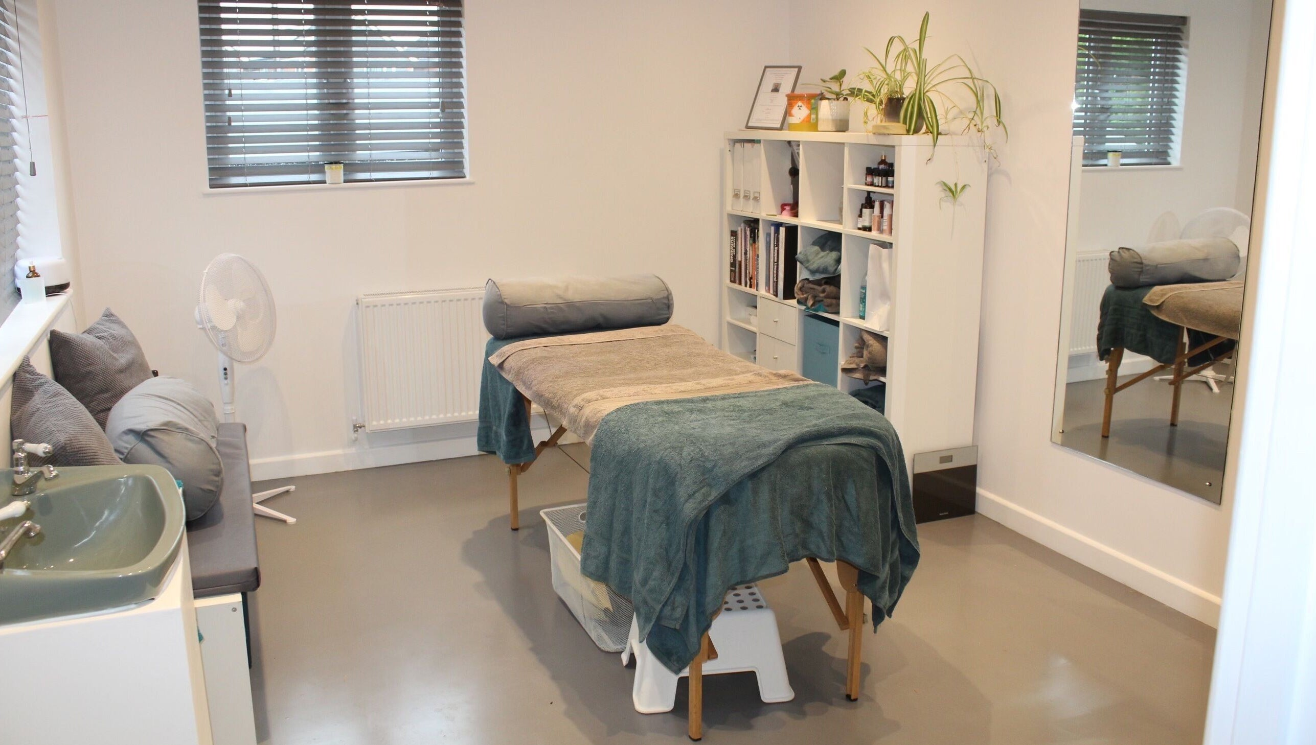 Relaxing treatment room at Valkyrie Performance and Aesthetics, Norwich, England, GB for wellness and beauty.