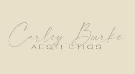 Elegant logo of Carley Burke Aesthetics, located in Bexley, England, GB, on a soft beige background.