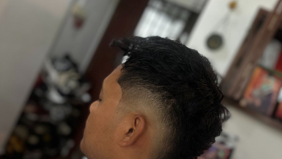 Close-up of a trendy fade haircut at Offcut Club, Singapore, Singapore, SG