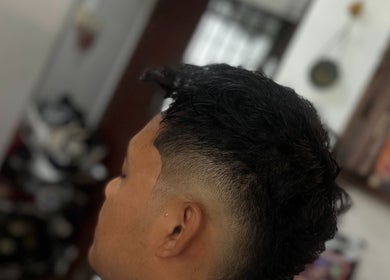 Close-up of a trendy fade haircut at Offcut Club, Singapore, Singapore, SG