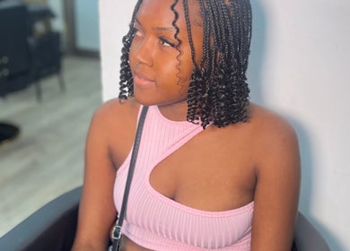 Model with stylish braids at Styled By Mo 🌸, Montego Bay, St. James Parish, JM.