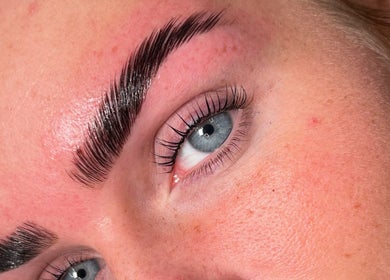 Close-up of styled eyebrows from KS Beauty By Kai, Sale, England, GB, showcasing expert brow artistry.