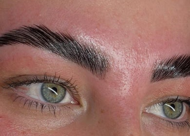 Close-up of styled eyebrows at KS Beauty By Kai, Sale, England, GB, showcasing expert beauty treatment.