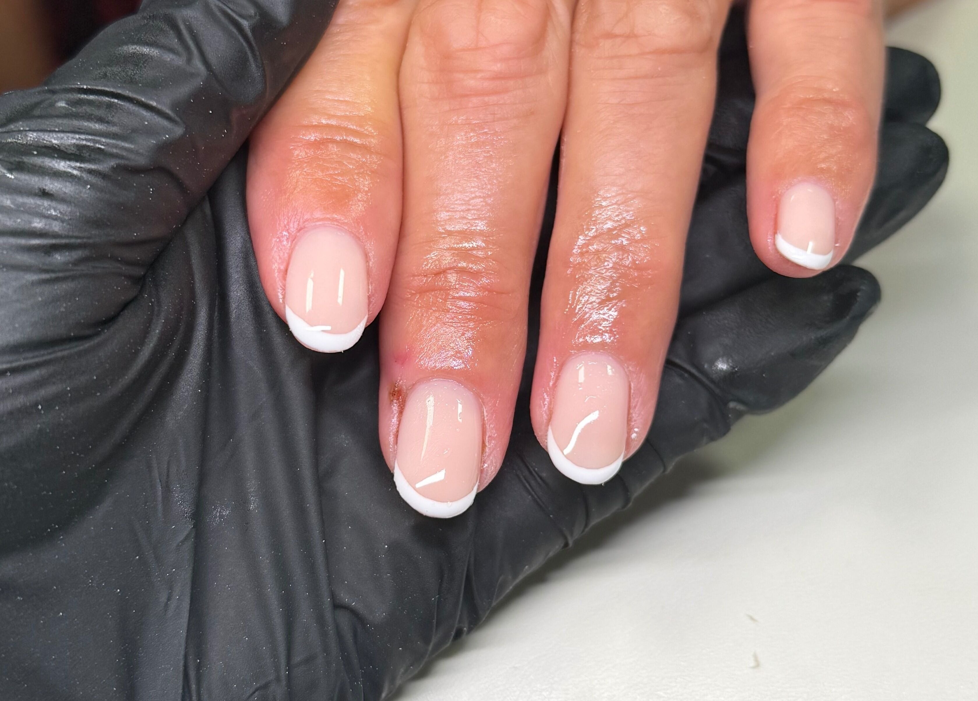French manicure at ByAbi, Dinnington, England, GB showcasing elegant, stylish nails.