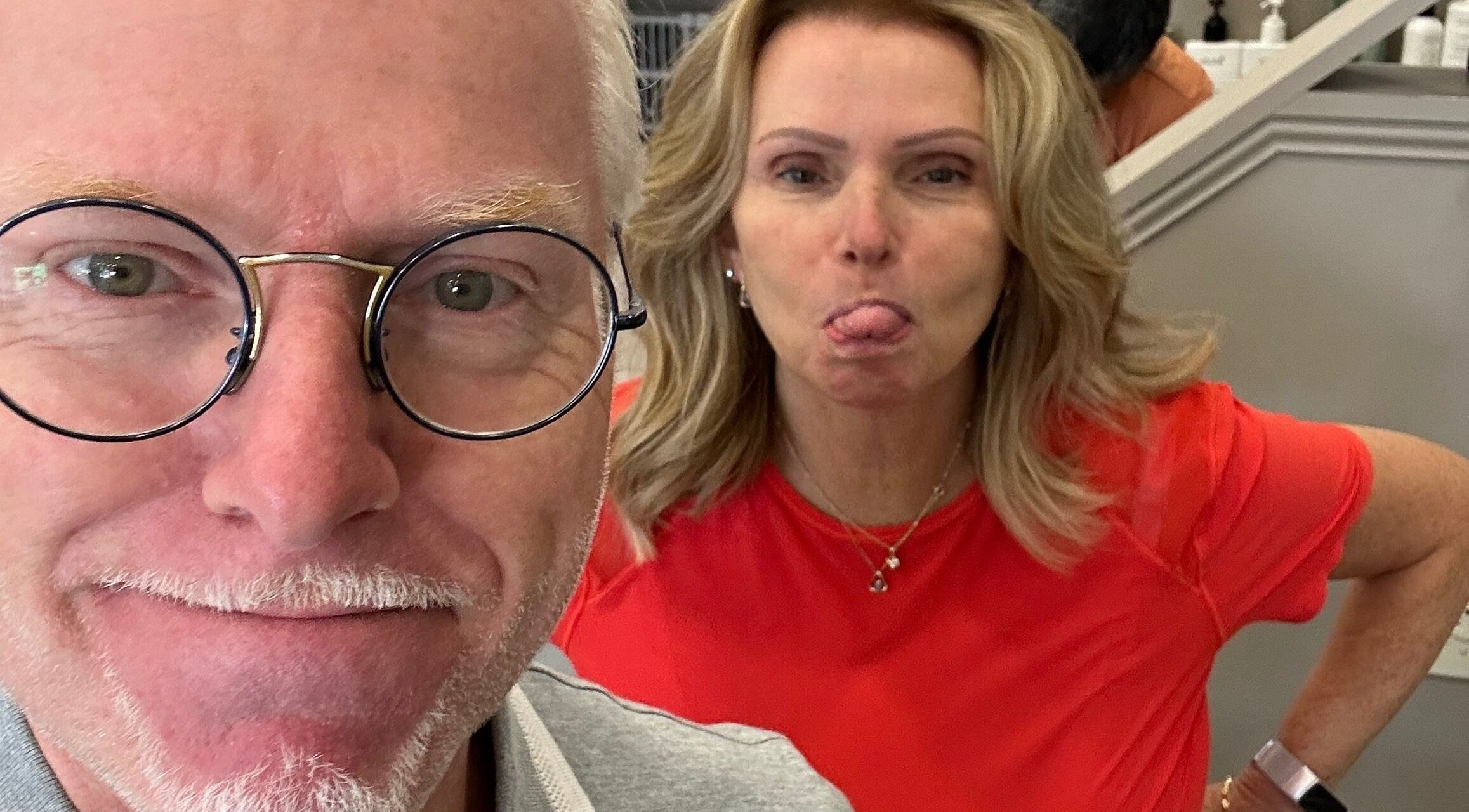 Joyful moment at Toddchristopher.stylist in Ottawa, Ontario, CA salon.