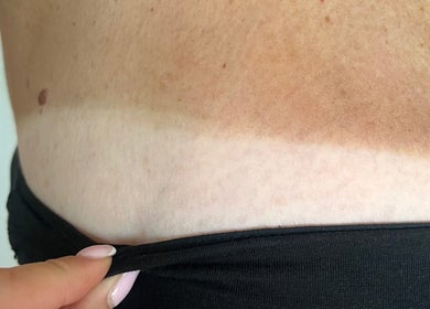 Tanned skin comparison at Bronze and Glow by Elles in Crawley, England, GB.