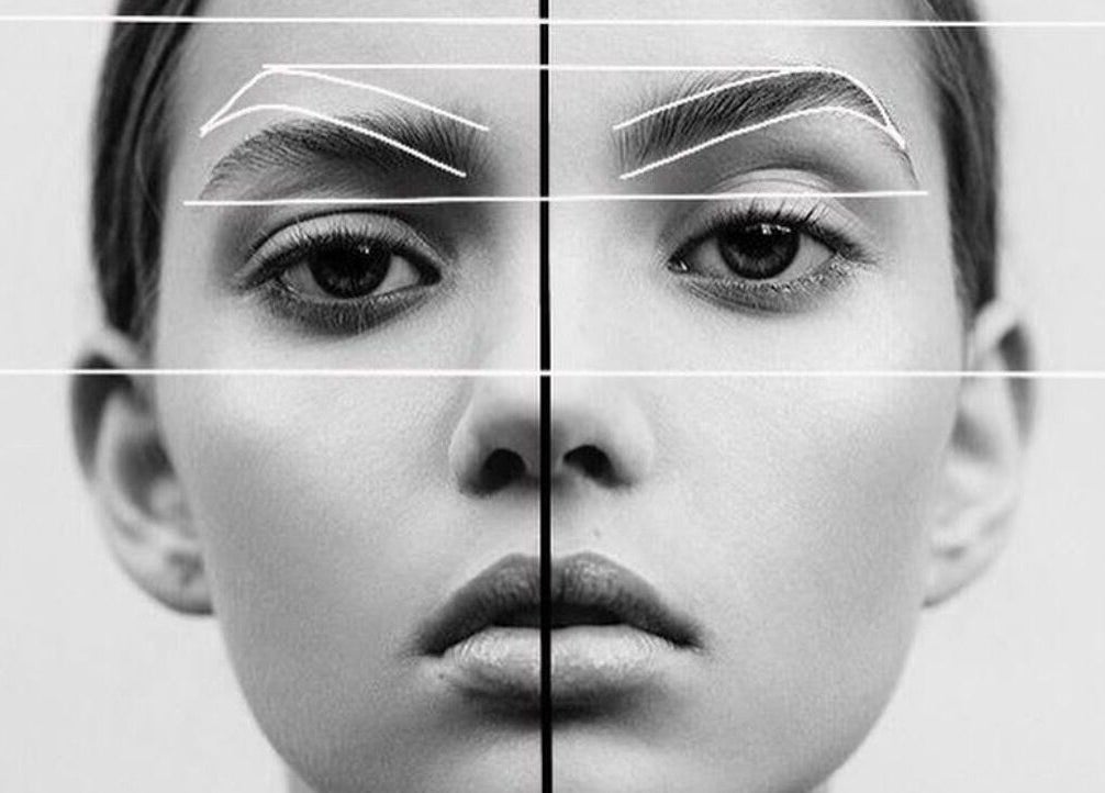 A symmetrical face alignment graphic at Etch of Beauty, Moorebank, New South Wales, AU.