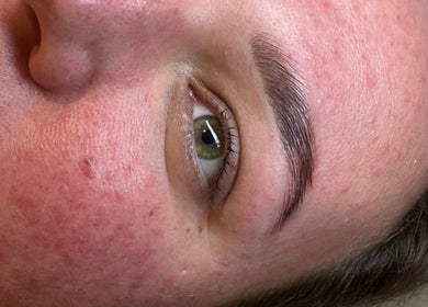 Close-up of well-groomed eyebrow at Tiarne Lauren Beauty, Vasse, Western Australia, AU.