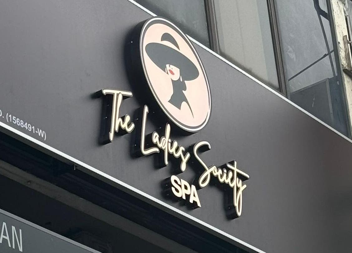 The Ladies Society SPA signage at Ampang, Selangor, MY. Modern, stylish exterior inviting guests.