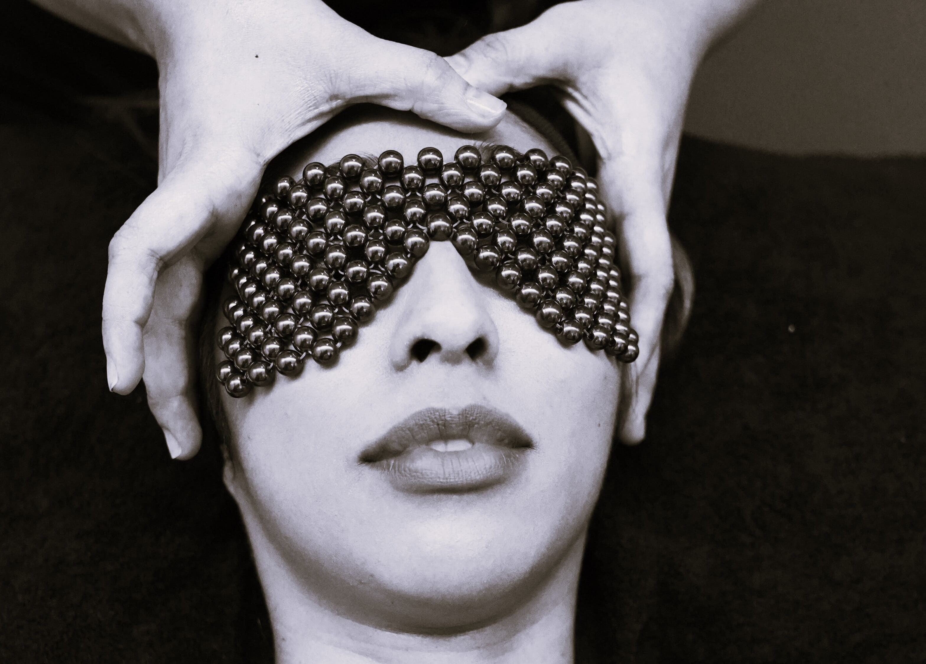 Relaxing face massage at The Ladies Society SPA in Ampang, Selangor, MY with beaded eye mask therapy.