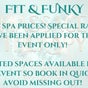 *Fit & Funky* Beat Spa Prices! Special rates applied for this event only! Limited spaces available, be quick to avoid missing out! ~ Massage Therapy by Gina